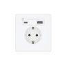  Розетка С/У с ЗК и зар.устр.USB А+С 20Вт (250В, 16А, защ.шторки), Systeme Infinity, Арктический лед