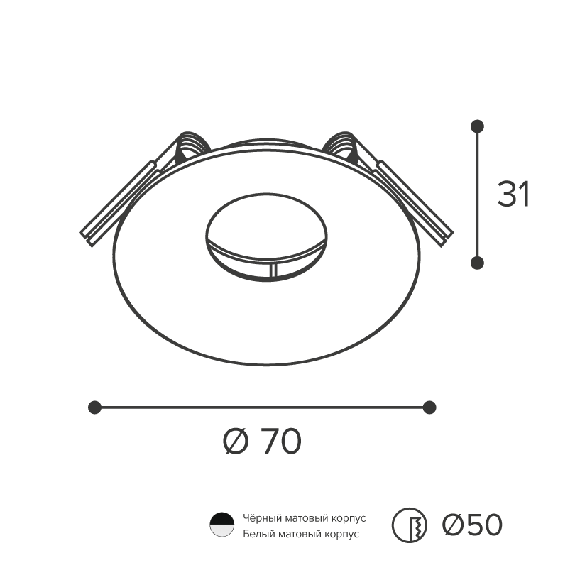 Встраиваемый светильник под лампу MR11 WOLTA Acento WDL-MR11/04BL-R