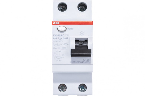 Устройство защитного отключения (УЗО) ABB FH202 AC-63/0.03 Тип-AС 2P 63A 30мА 2CSF202002R1630