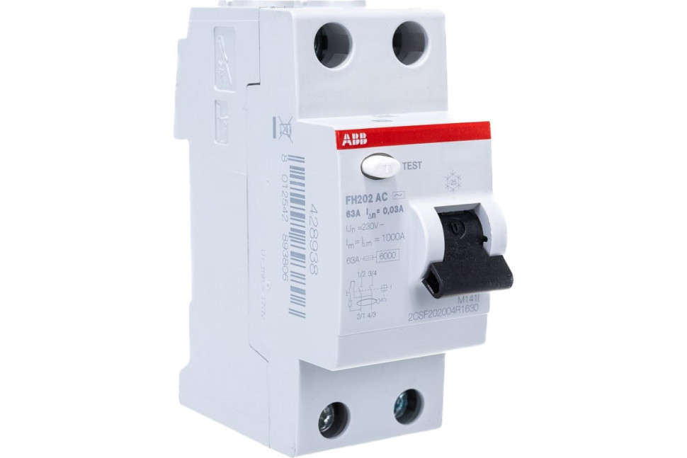 Устройство защитного отключения (УЗО) ABB FH202 AC-63/0.03 Тип-AС 2P 63A 30мА 2CSF202002R1630