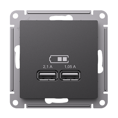 Зарядное устройство USB Schneider Electric Atlas Design Базальт ATN001433