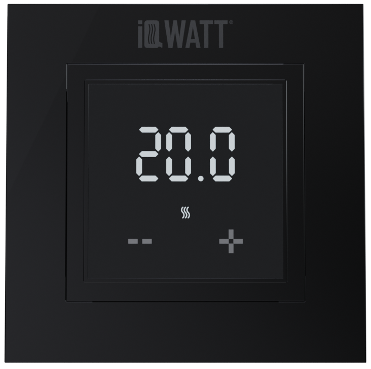 Электронный терморегулятор с сенсорным дисплеем IQWATT (чёрный матовый) IQ THERMOSTAT D