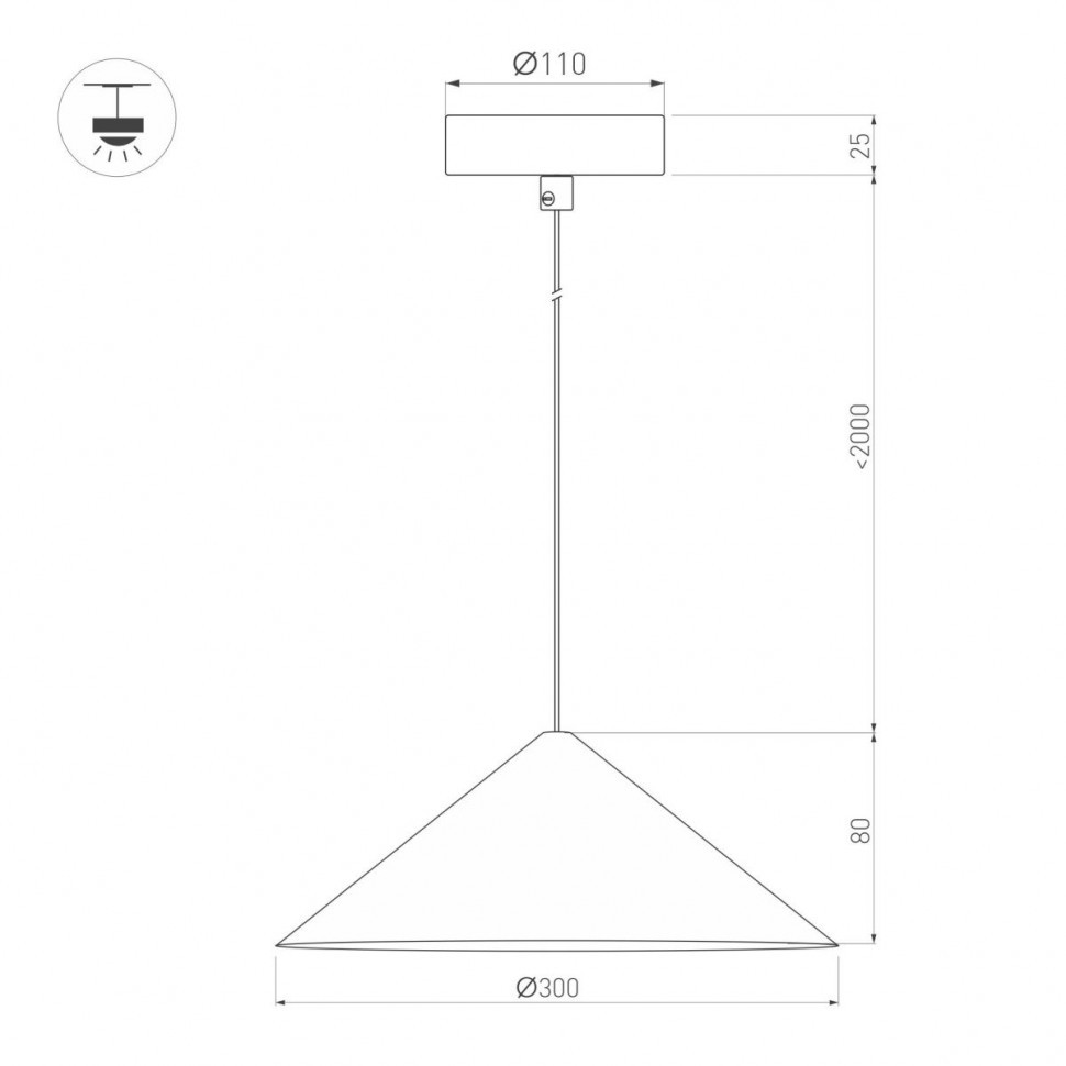 Подвесной светильник Arlight SP-MAKOTO-R300-10W Warm3000 (BK, 36 deg, 230V, TRIAC) 057216
