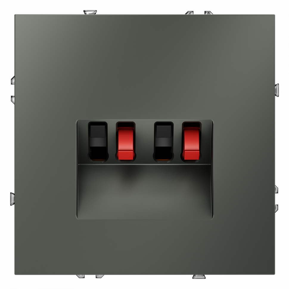 Розетка акустическая встраиваемая VOLTUM S70 4-местная, (титан) VLS060306