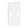 Белый Лицевая панель для TV розеток с 2 отверстиями 2 мод.
