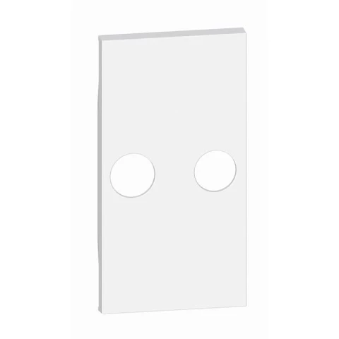 Белый Лицевая панель для TV розеток с 2 отверстиями 2 мод.
