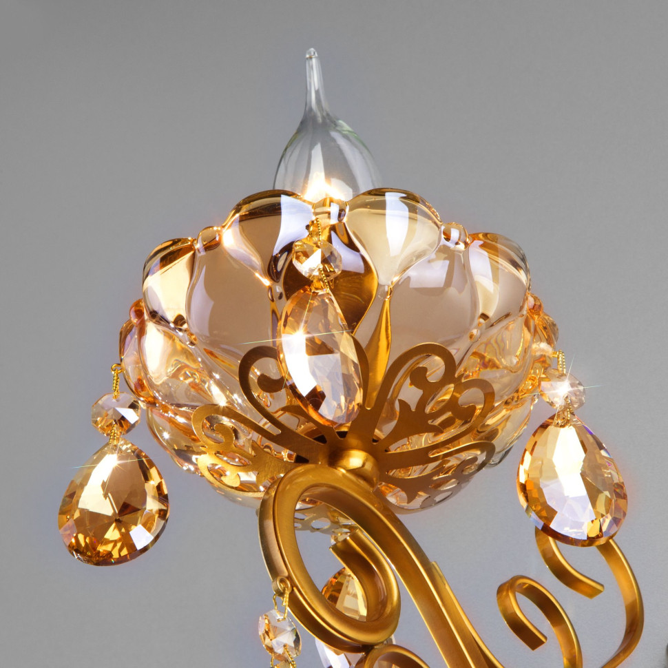 Классическое бра с хрусталем 10109/1 бронза/тонированный хрусталь Strotskis