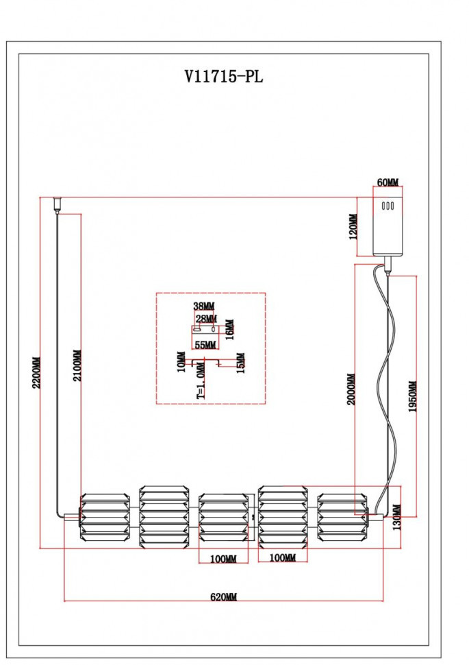 Подвесной светильник Moderli Prismique V11715-PL