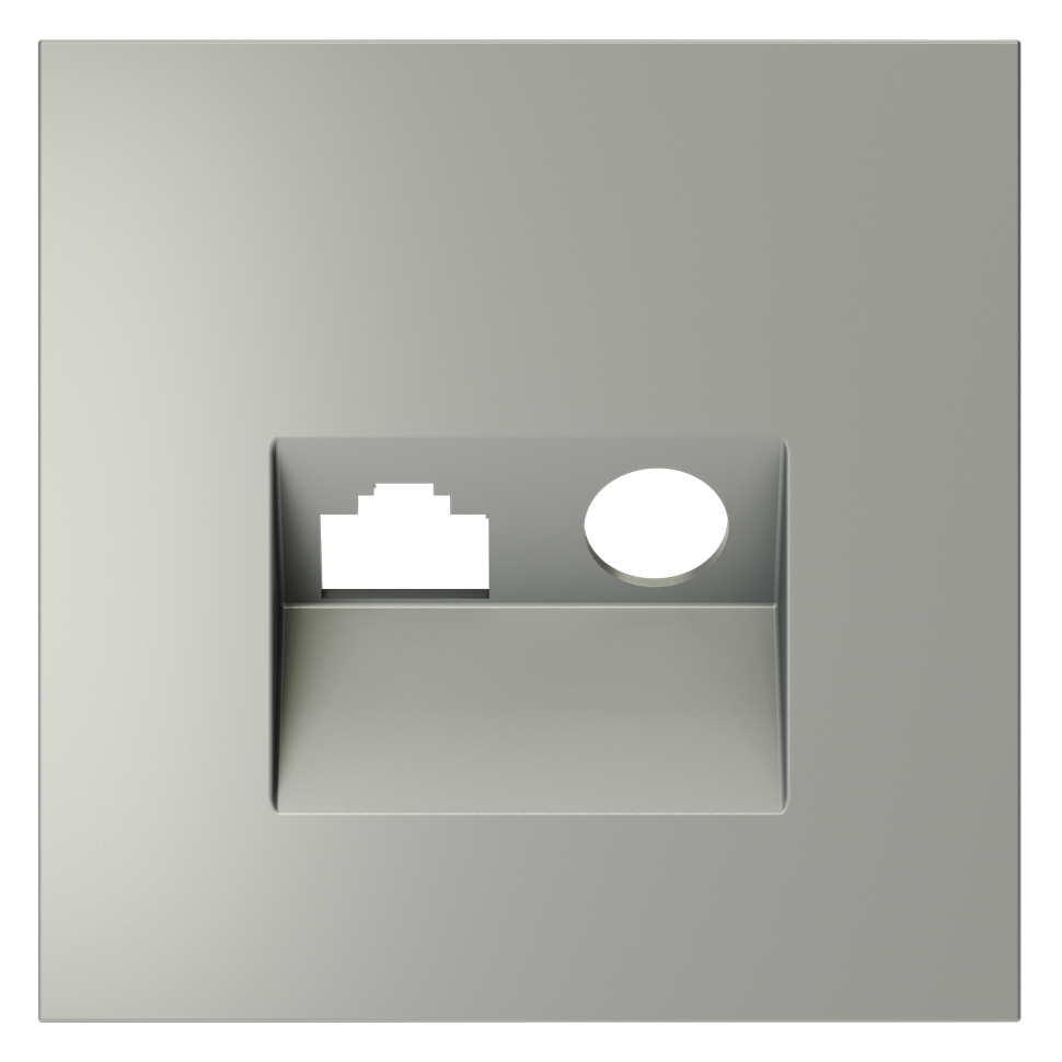 Накладка для розетки TV+RJ45 кат. 6, S70 (сталь)