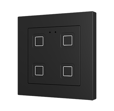 Zennio ZVIT55X4A Выключатель сенсорный KNX Tecla 55 X4, цвет: Чёрный