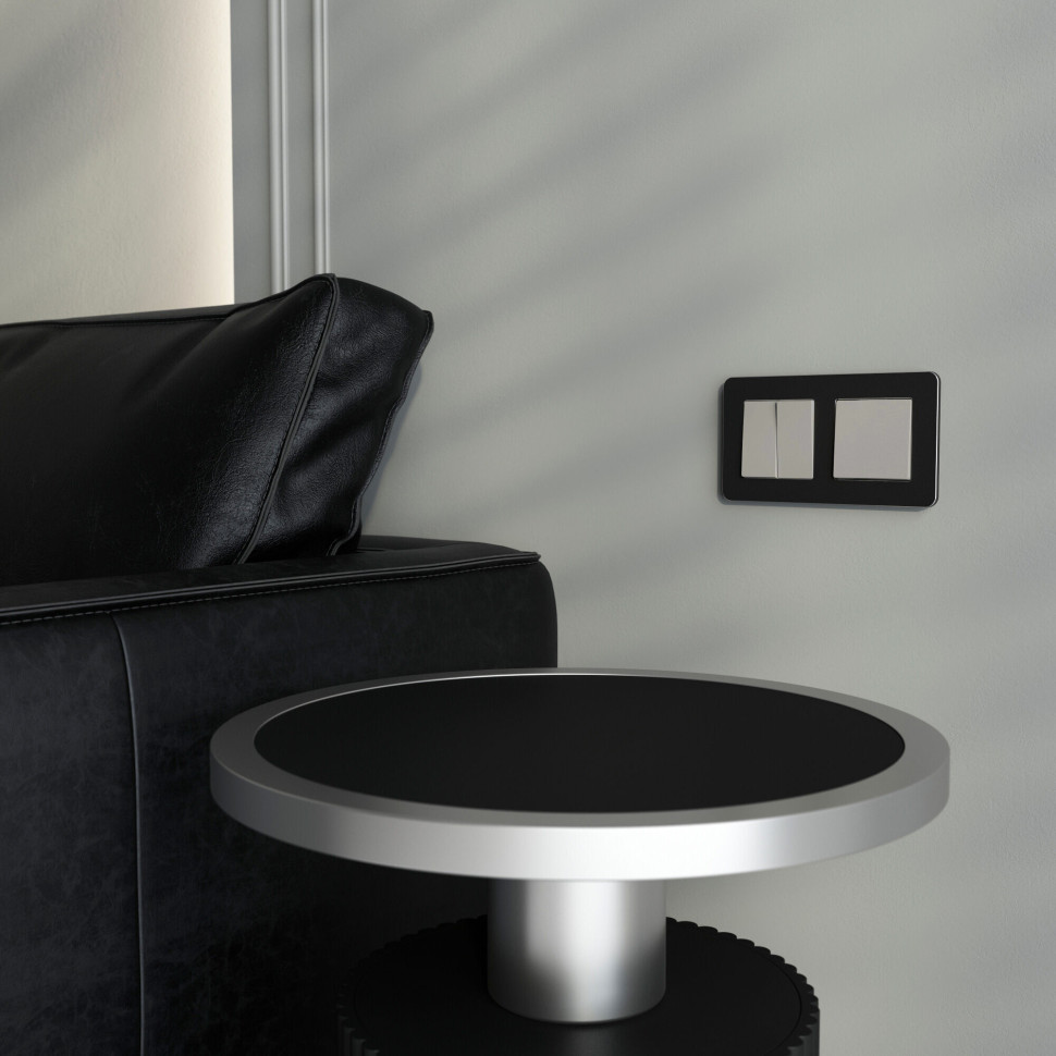 Перекрестный выключатель двухклавишный (дымчатый) W1223004