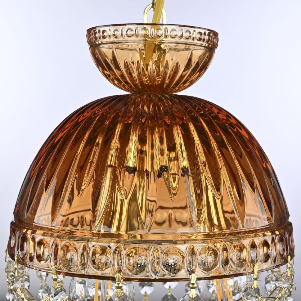 Подвесной светильник Bohemia Ivele Crystal 5478/22 G Amber/M-1G Leafs