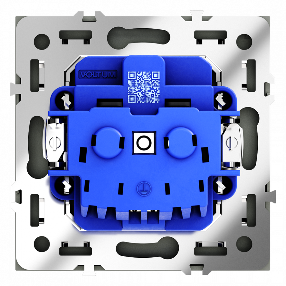 Розетка встраиваемая VOLTUM S70 с заземлением 16А, (титан) VLS040106