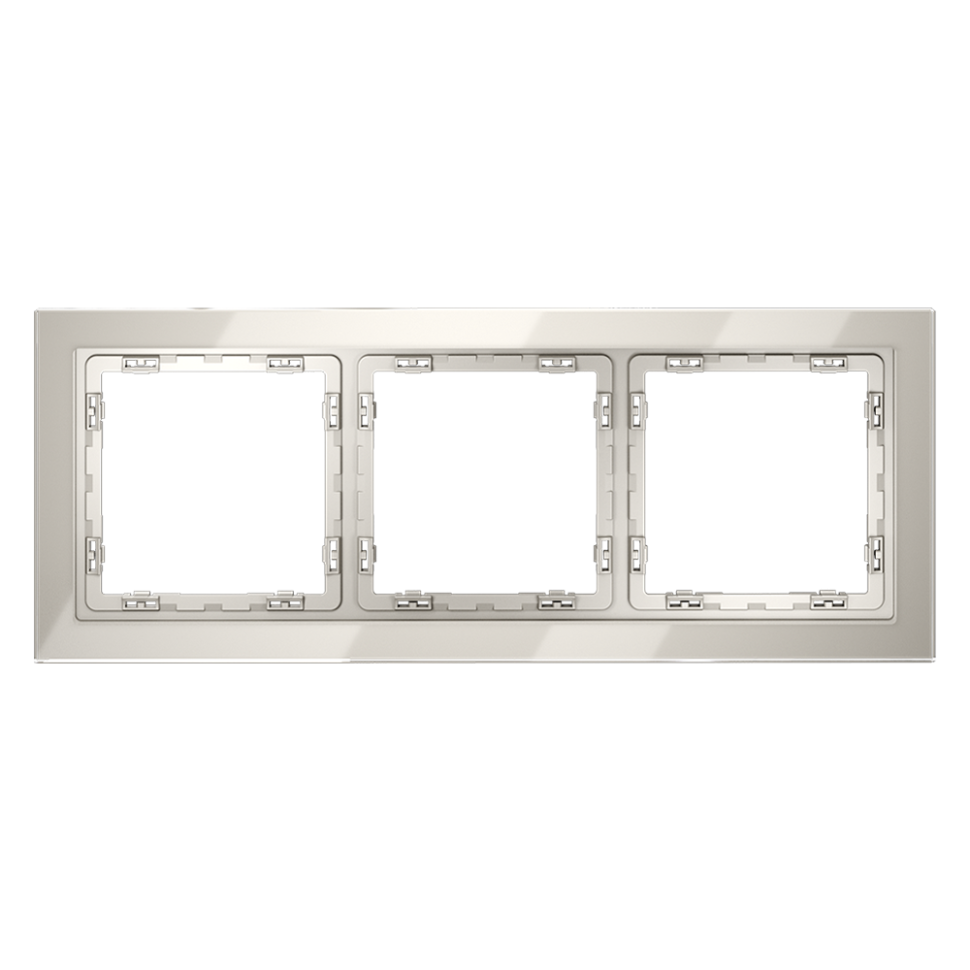 Рамка стеклянная VOLTUM S70 на 3 поста, (кашемир, стекло)