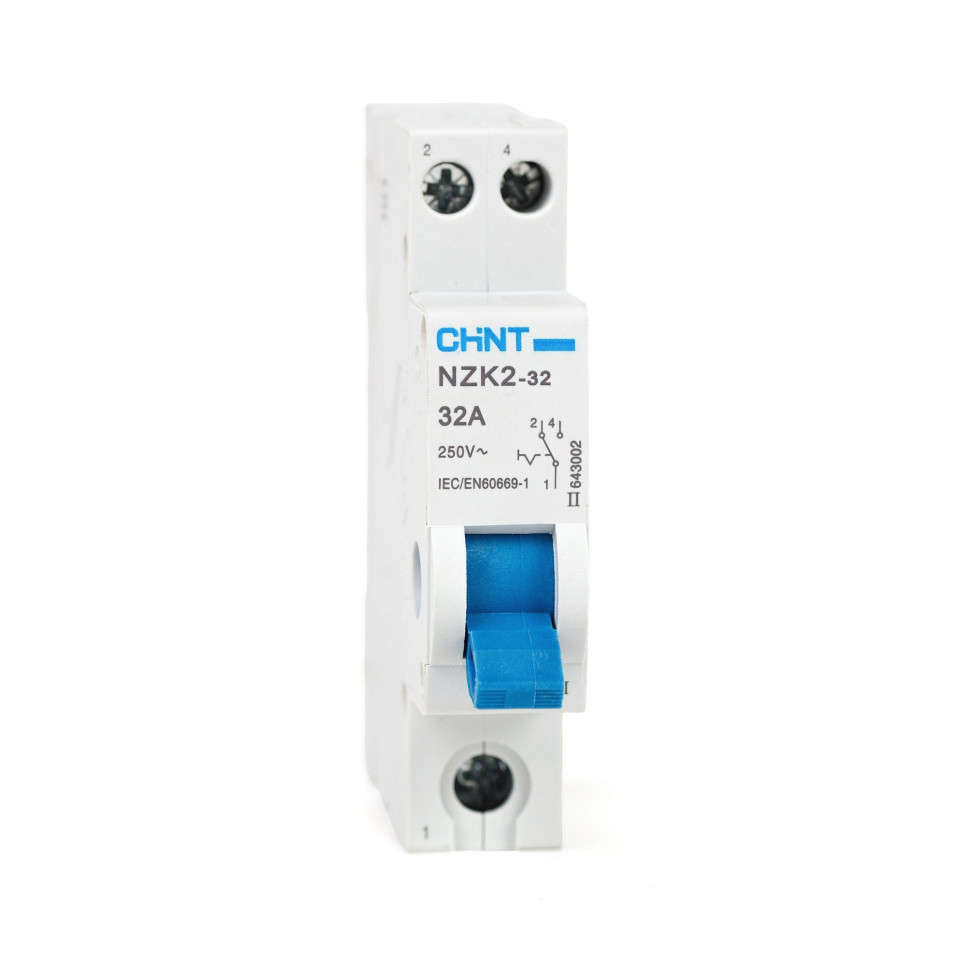 Модульный переключатель CHINT NZK2-32 1P 32А 2 положения (643002)