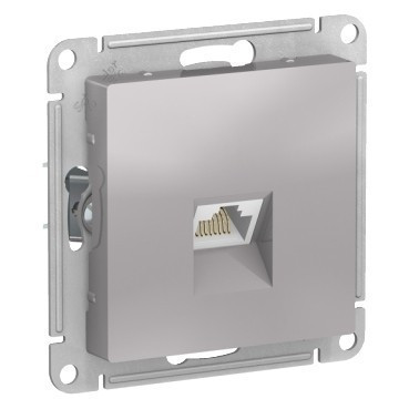 Розетка Systeme Electric Atlas Design RJ-45 кат. 6a, алюминий ATN000386