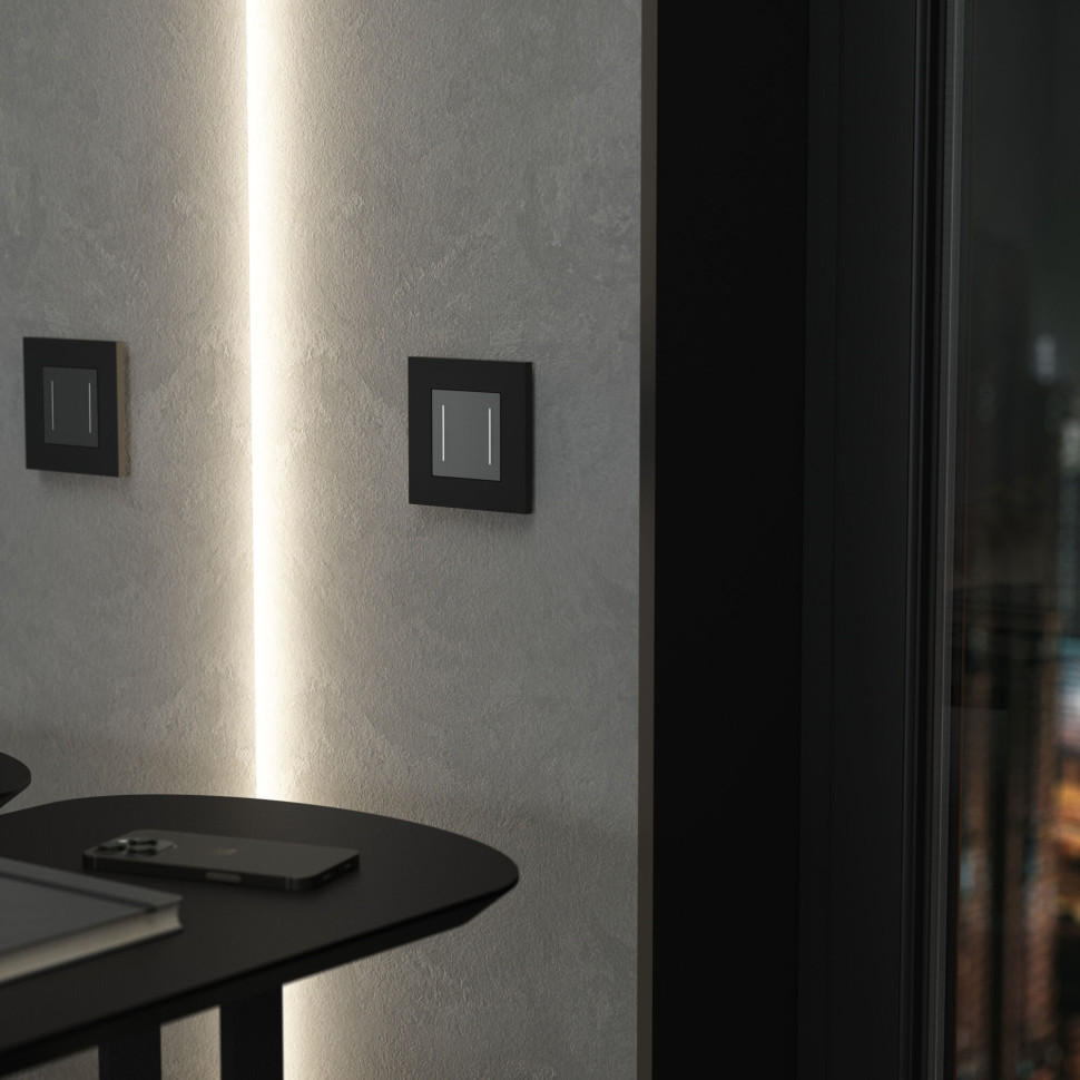 Рамка из поликарбоната на 1 пост Slab черный софт W0012908