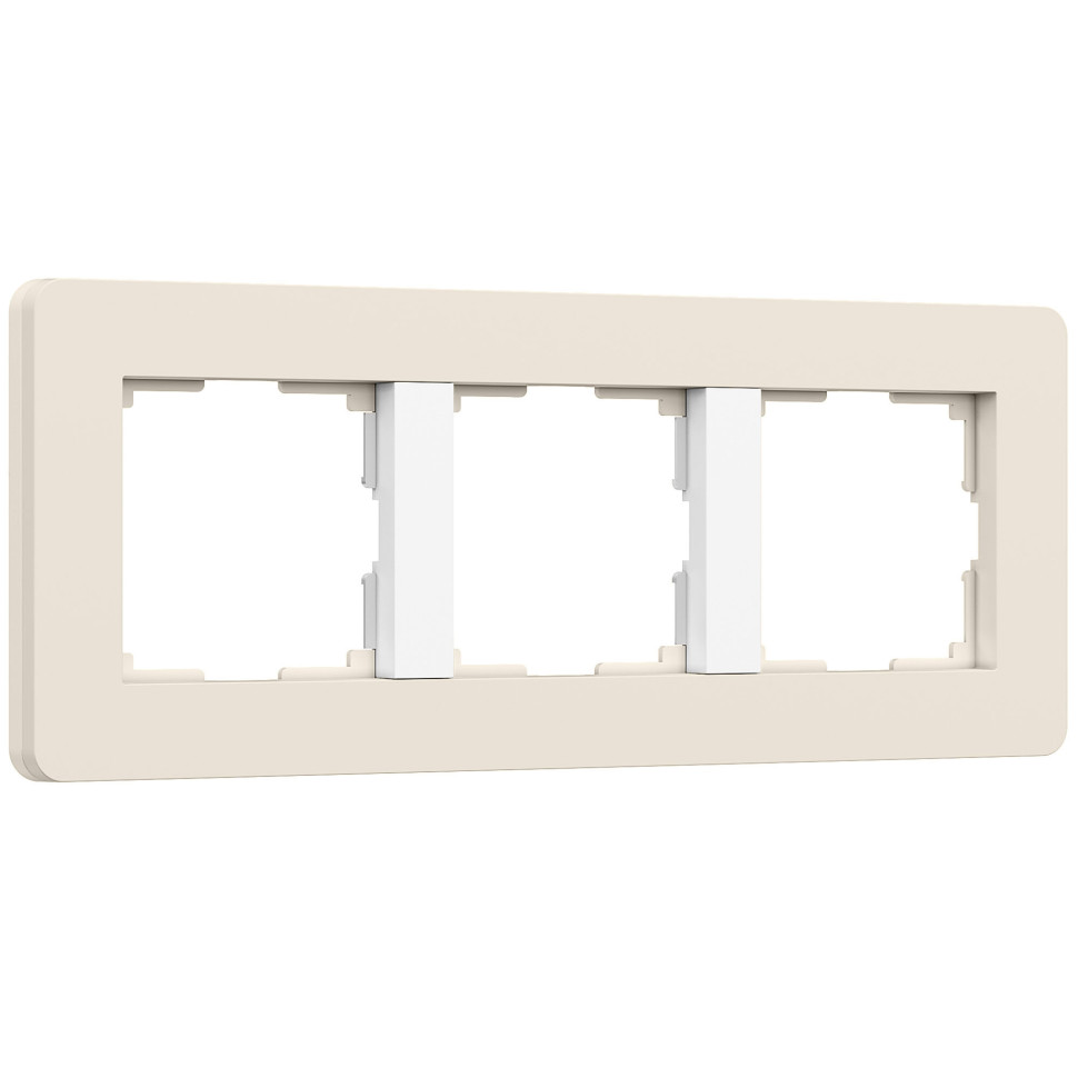 Рамка из поликарбоната на 3 поста Split айвори/белый, soft-touch W0033066