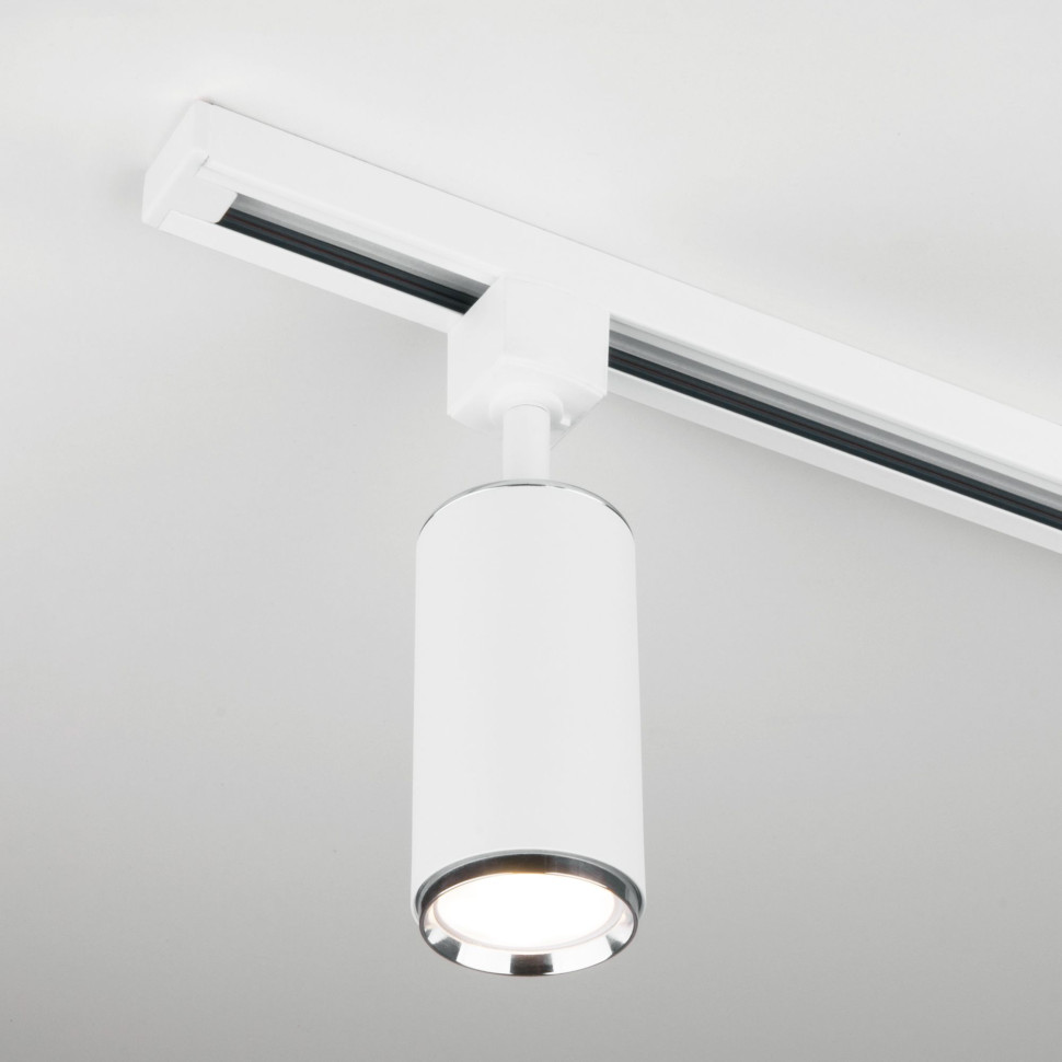 Трековый светильник для однофазного шинопровода Svit GU10 Белый/хром MRL 1013