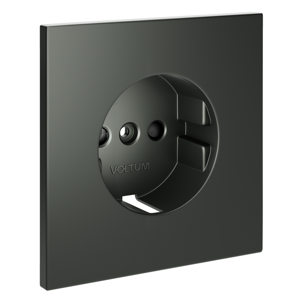 Накладка для розетки с заземлением и защитными шторками, S70 (титан)