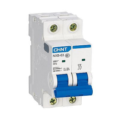 Автоматический выключатель CHINT NXB-63S 2P 20А 4.5kA 400В х-ка C (R) 296789