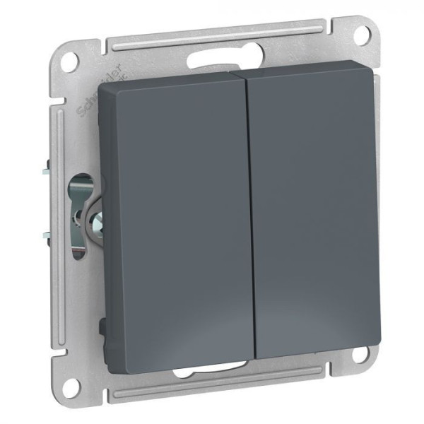 Выключатель двухклавишный Schneider Electric Atlas Design грифель ATN000751