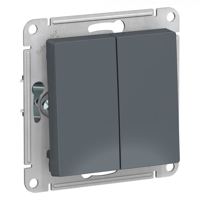 Выключатель двухклавишный Schneider Electric Atlas Design грифель ATN000751