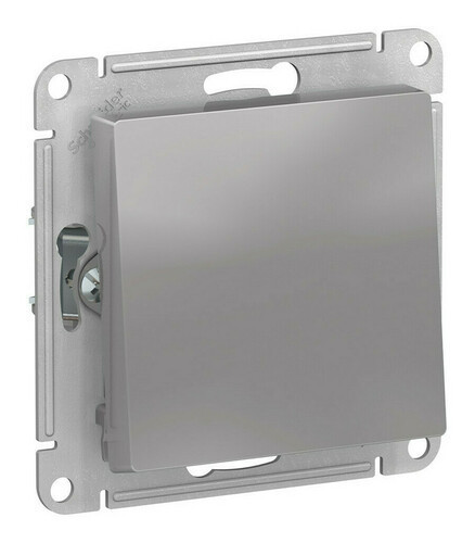 Переключатель 1-клавишный IP44 Systeme Electric Atlas Design Aqua, скрытый монтаж, алюминий ATN440361
