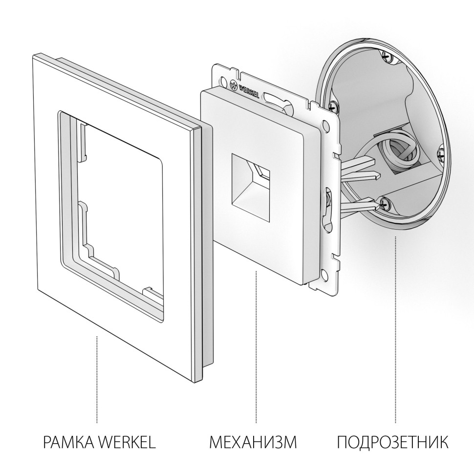 Розетка Ethernet RJ-45 cеребряный рифленый W1181009