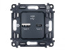 Механизм розетки 2USB A+C 20W быстрая зарядка QUANT VM177