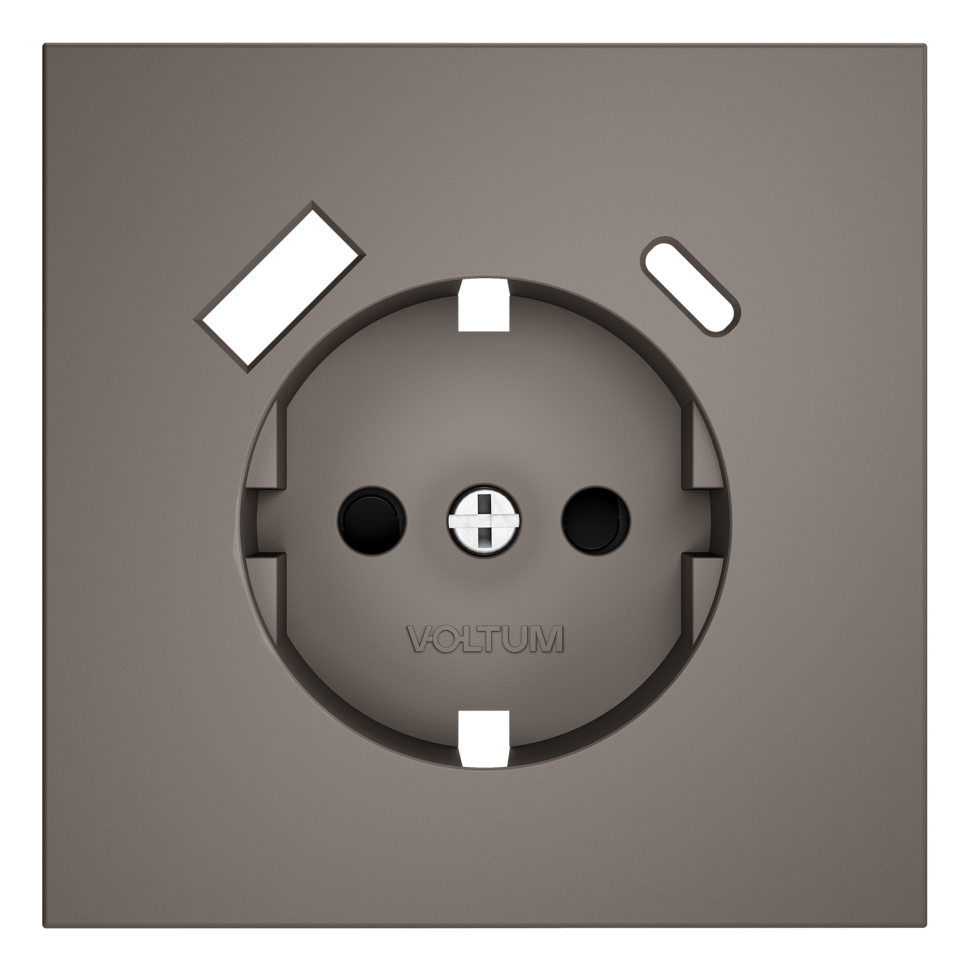 Накладка для розетки с заземлением и защитными шторками, с USB A+C, S70 (капучино)