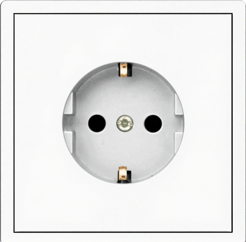 Розетка с заземлением Schuko с защитными шторками, 250В винтовые контакты