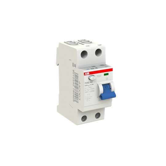 Устройство защитного отключения (УЗО) ABB F202 AC-63/0.3 Тип-AC 2P 63A 300мА 2CSF202001R3630