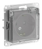 Розетка Systeme Electric Atlas Design Aqua, скрытый монтаж, с заземлением, с прозрачной крышкой, со шторками, винтовые клеммы, IP44, алюминий ATN440346