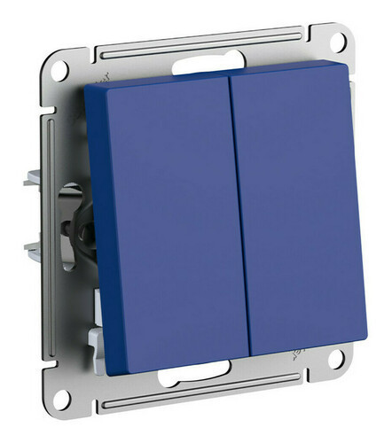 Выключатель двухклавишный Schneider Electric Atlas Design аквамарин ATN001151