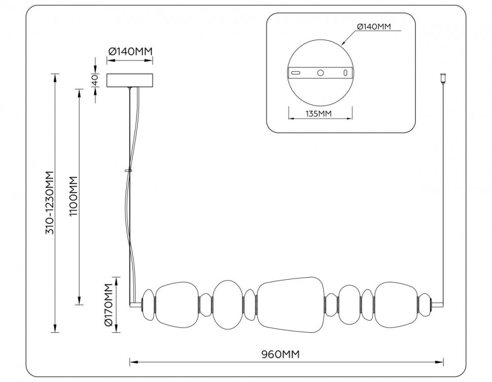 Подвесной светильник Ambrella Light High Light Ceramo Modern LH53176
