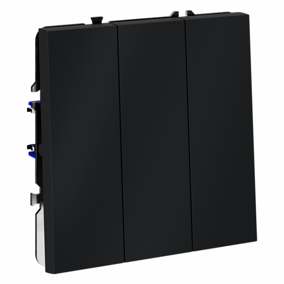 Выключатель встраиваемый VOLTUM S70 трехклавишный 10А, (графит) VLS030107