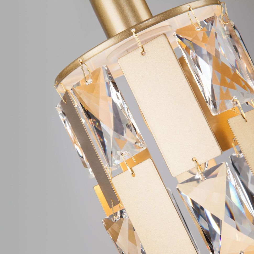 Подвесной светильник с хрусталем 50101/1 перламутровое золото