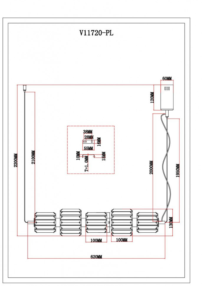 Подвесной светильник Moderli Prismique V11720-PL