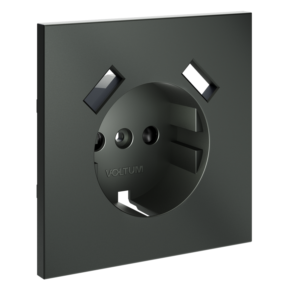 Накладка для розетки с заземлением и защитными шторками, с USB A+A, S70 (титан)