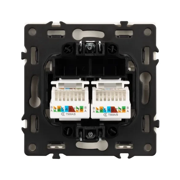 Розетка компьютерная двойная 6 kat, IP-20 NEO PLUS (золото)  