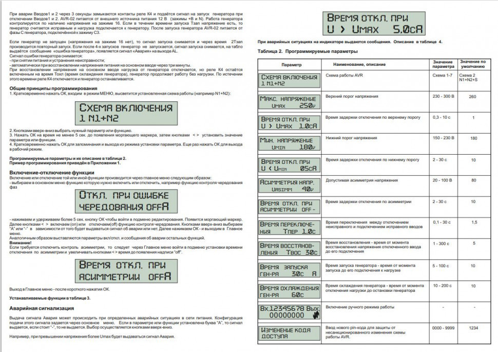 Устройства управления резервным питанием AVR-02