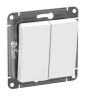 Выключатель 2-клавишный IP44 Systeme Electric Atlas Design Aqua, скрытый монтаж, белый ATN440151