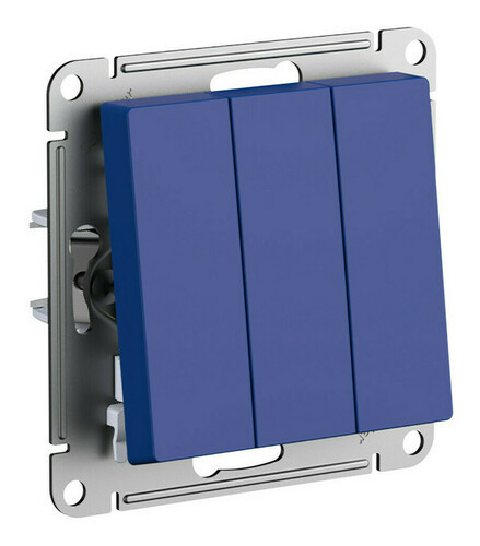 Выключатель трехклавишный Schneider Electric Atlas Design аквамарин ATN001131