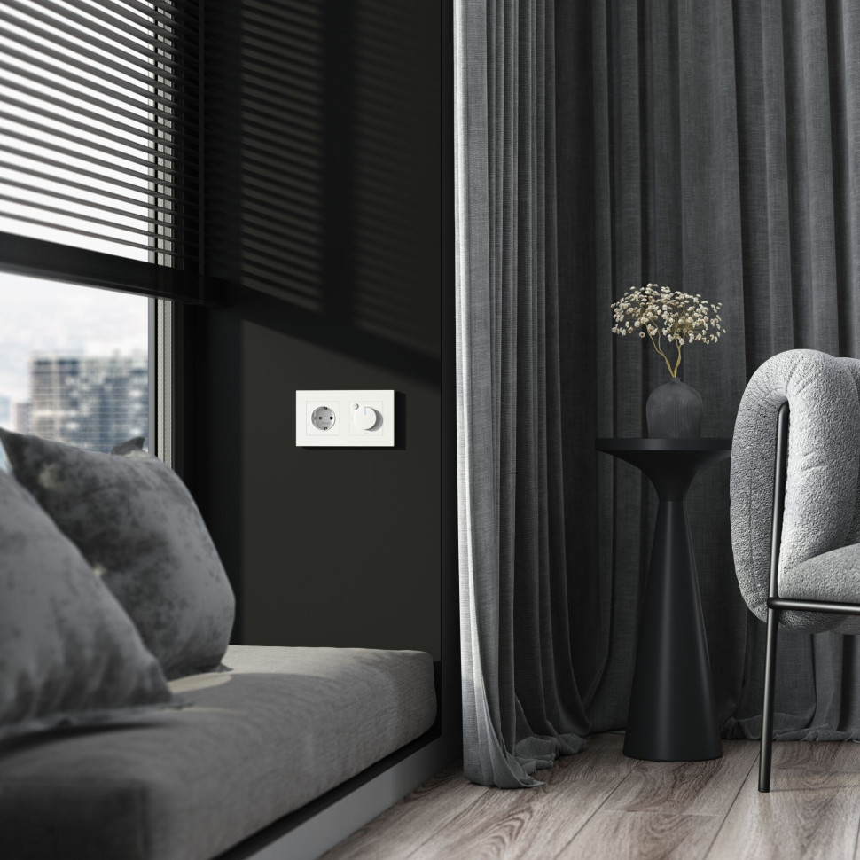 Рамка из поликарбоната на 2 поста Slab белый софт W0022961