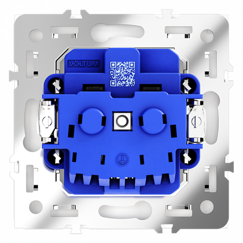 Розетка VOLTUM S70 с заземлением и защитными шторками VLS040201
