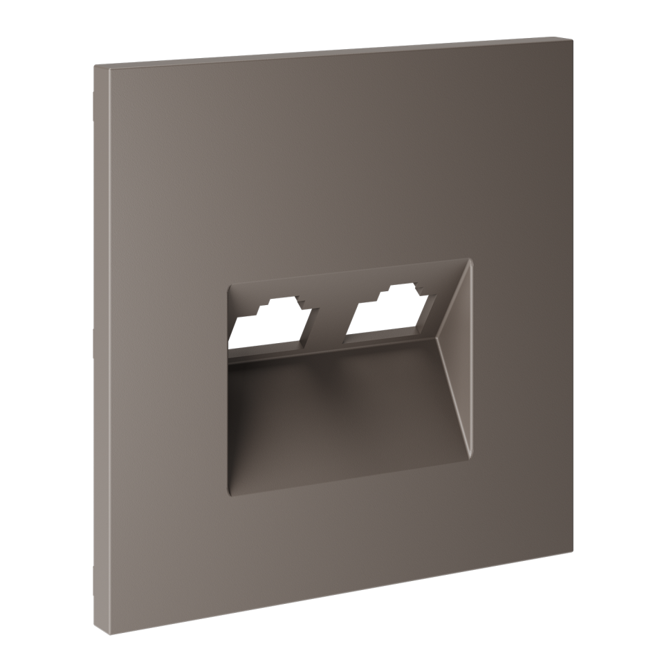 Накладка для розетки компьютерной двойной RJ45+RJ45 кат.6, S70 (капучино)