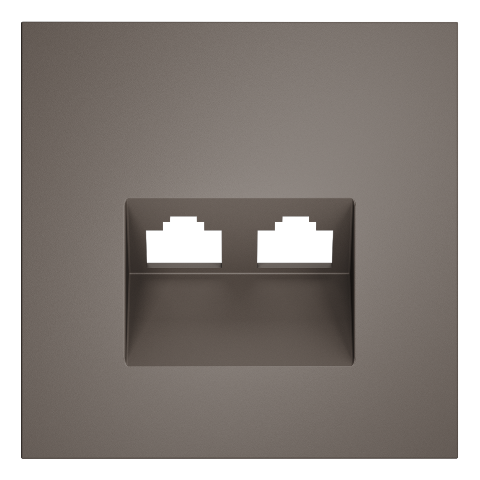 Накладка для розетки компьютерной двойной RJ45+RJ45 кат.6, S70 (капучино)