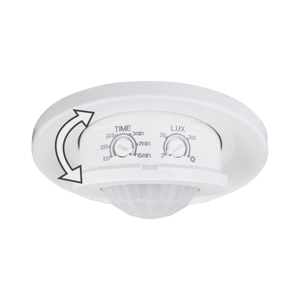 Инфракрасный датчик движения 8м 1200W 360° IP20 SNS-M-12 белый