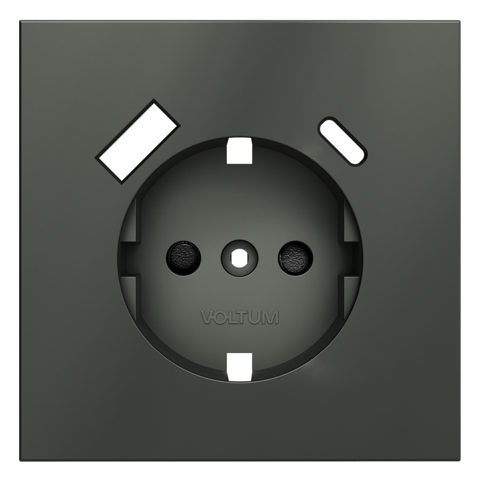 Накладка для розетки с заземлением и защитными шторками, с USB A+C, S70 (титан)